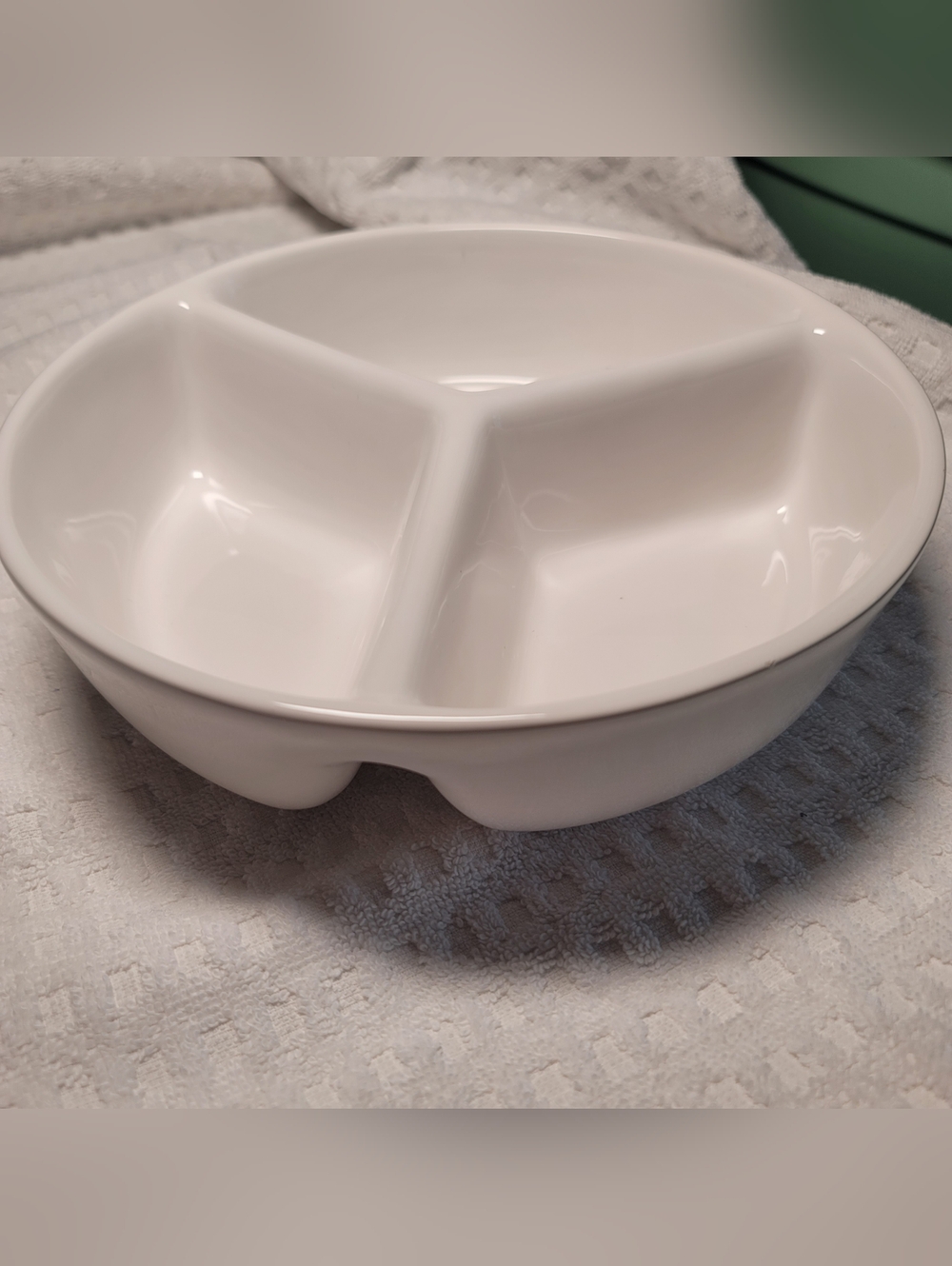 Farval White Ceramic 3-Compartment Serving Dish